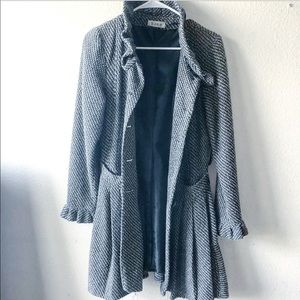 Feminine Pleated Pea Coat